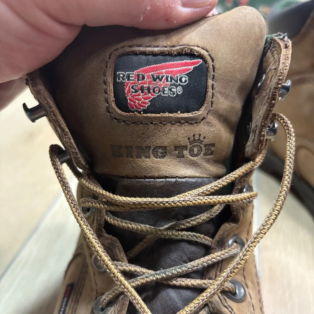 Red Wing King Toe 2240 Mens 9.5 E2 Waterproof Safety Toe Work Boots Tan Leather